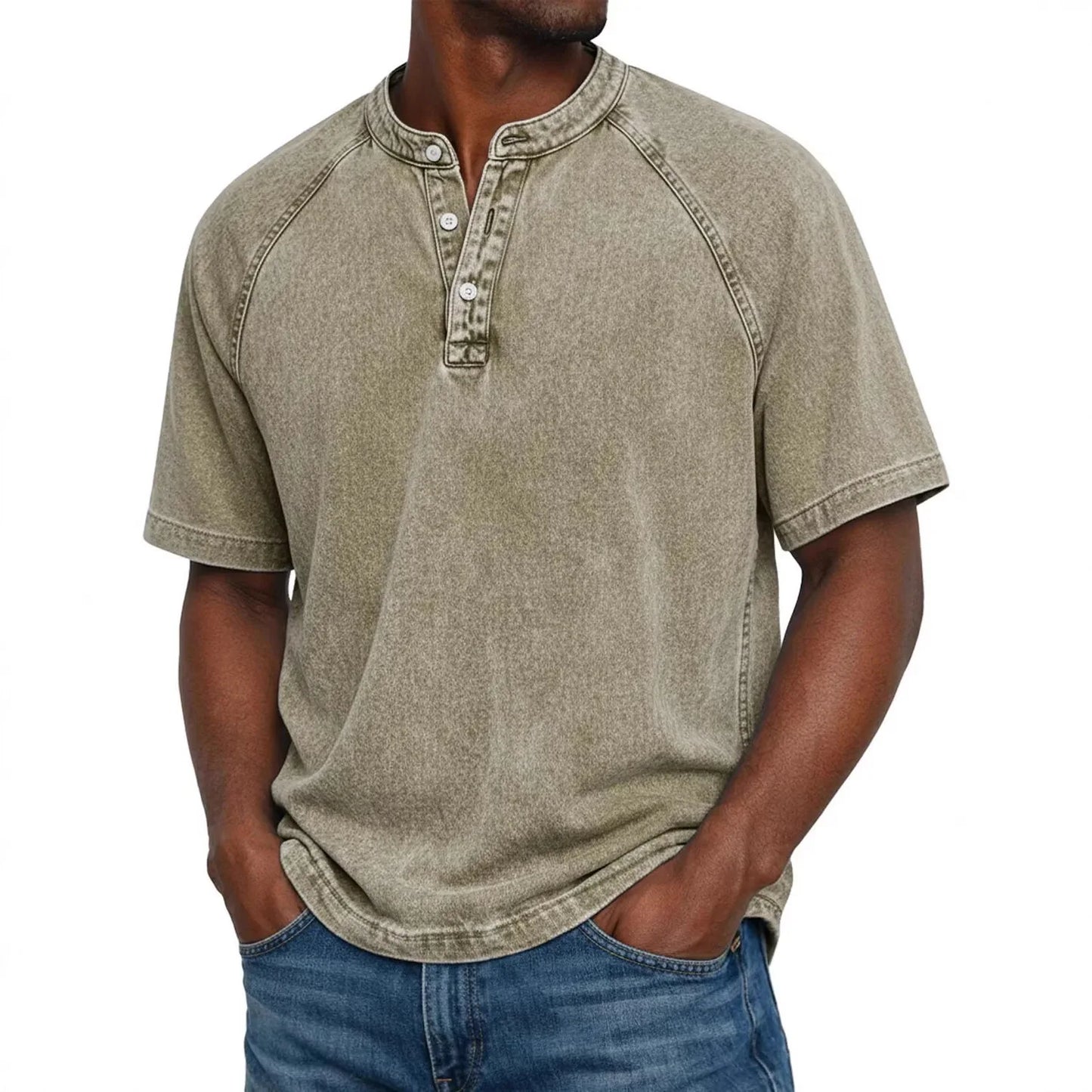 Cazel - Camisa vintage con botones para hombre