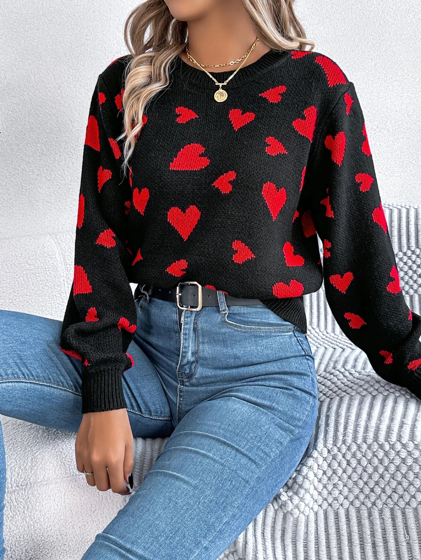 Alma - Jersey de punto con corazones