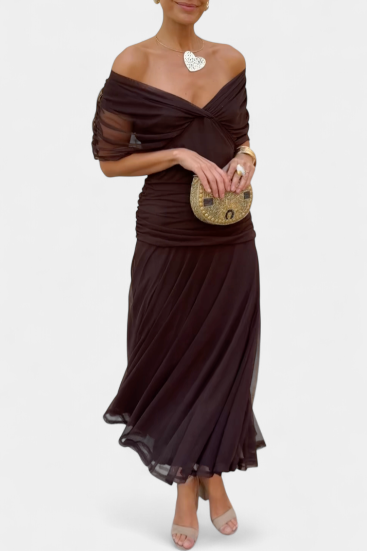 Magda - Vestido largo floral con escote en V