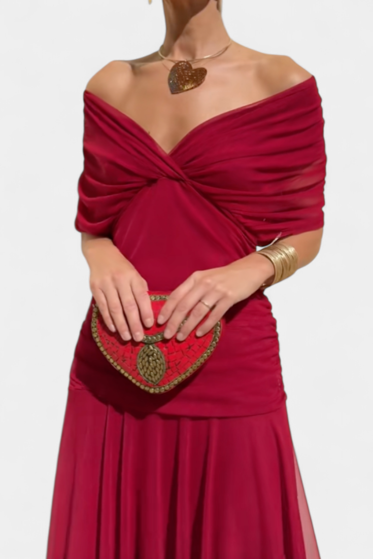 Magda - Vestido largo floral con escote en V