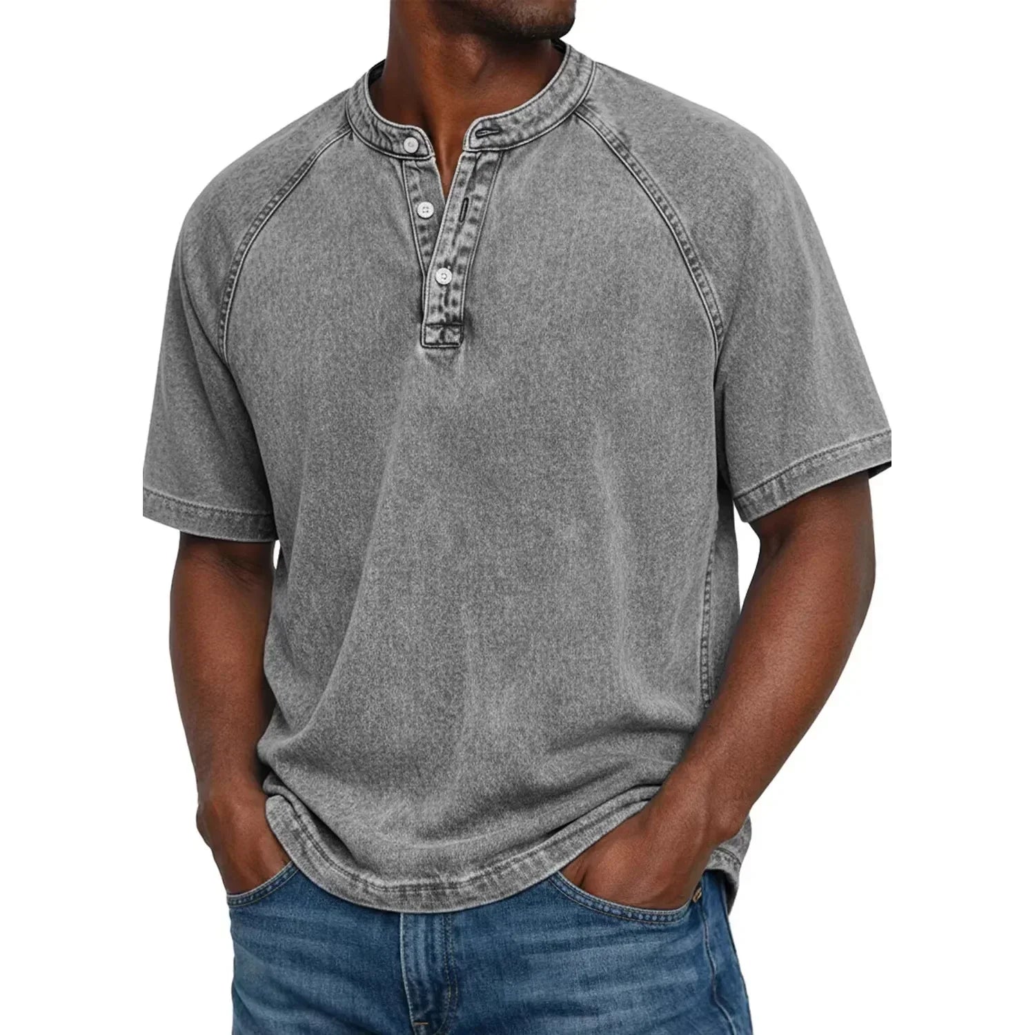 Cazel - Camisa vintage con botones para hombre