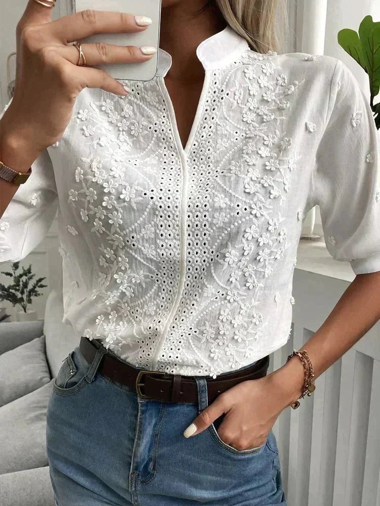 Laurine - Top casual ricamato elegante