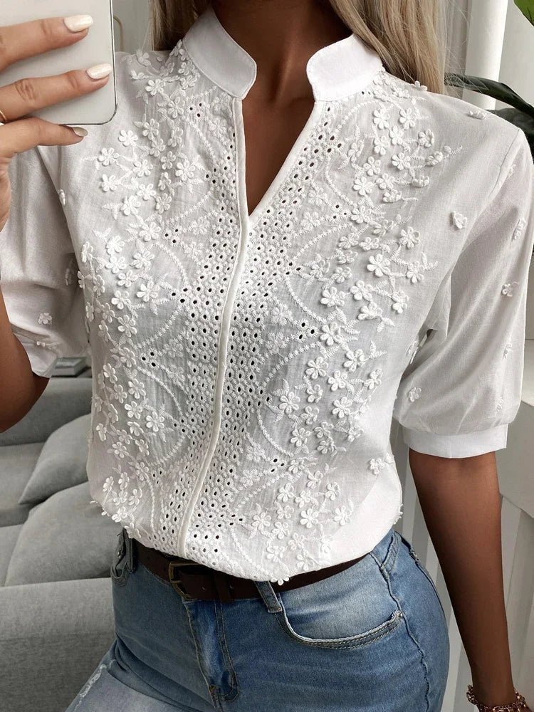 Laurine - Top casual ricamato elegante
