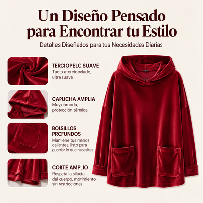 Vanesa - Sudadera de terciopelo con capucha