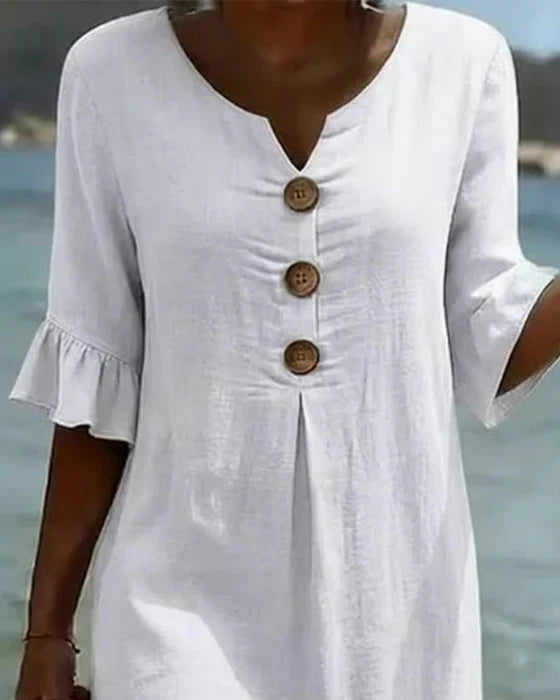 Vestido blanco elegante de mujer