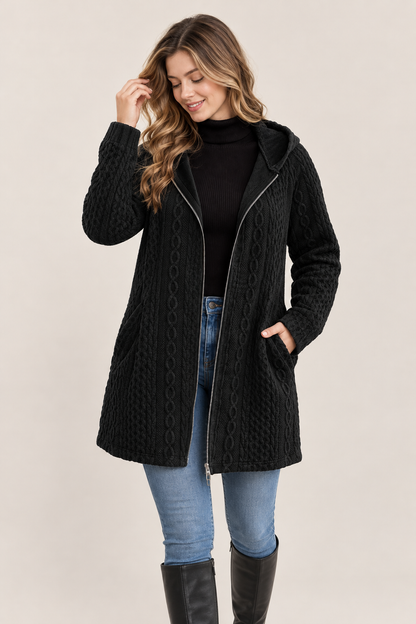 Lorena - Chaqueta texturizada con capucha