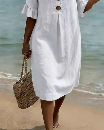 Vestido blanco elegante de mujer