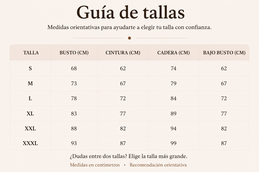 Guía de tallas - camiseta