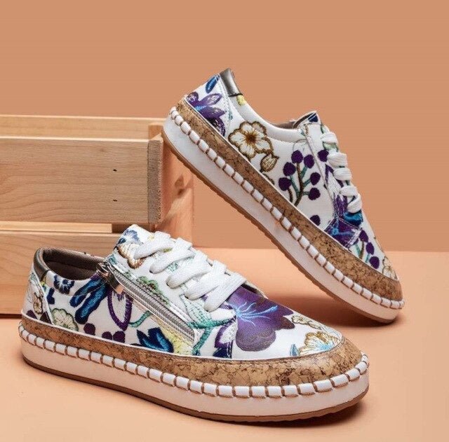 FLORIANA - Zapatillas ortopédicas con Unico Design vintage di Fiori