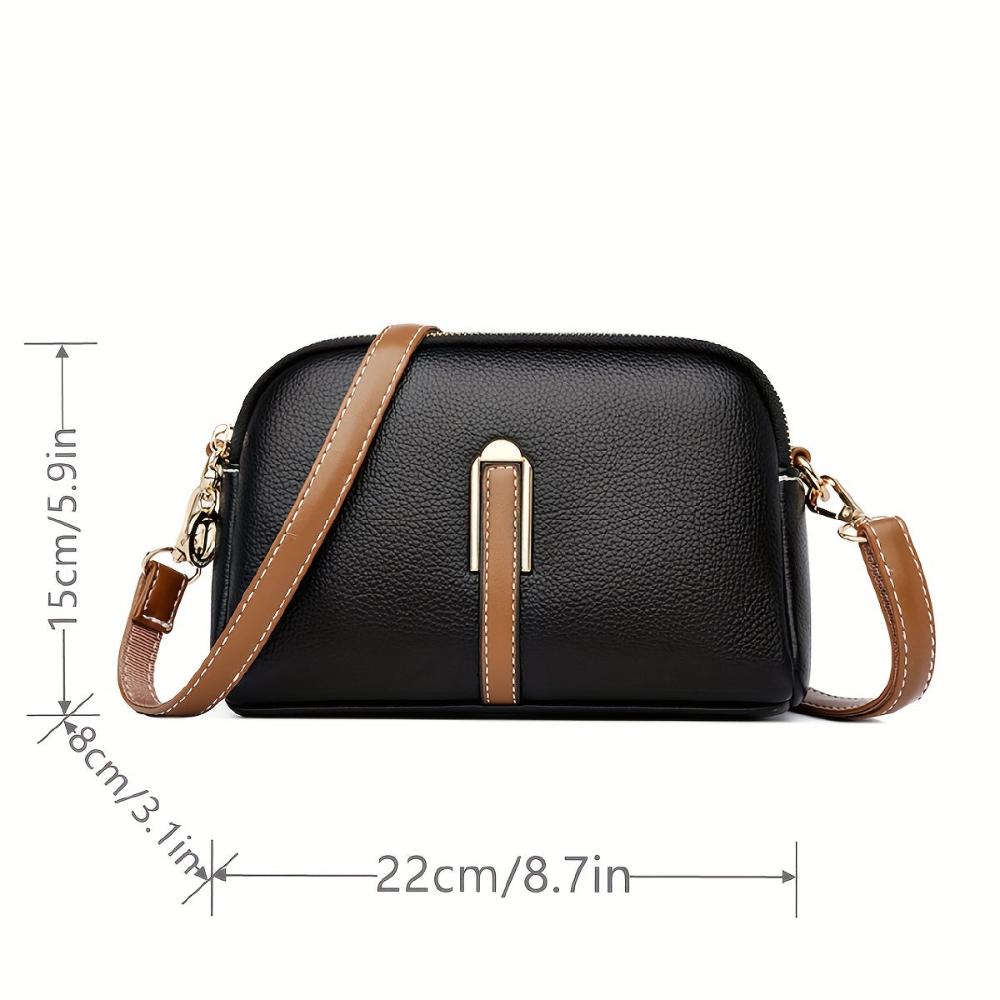 Bolso de spalla con textura "lychee" colorata Míla