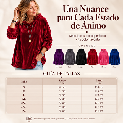 Vanesa - Sudadera de terciopelo con capucha