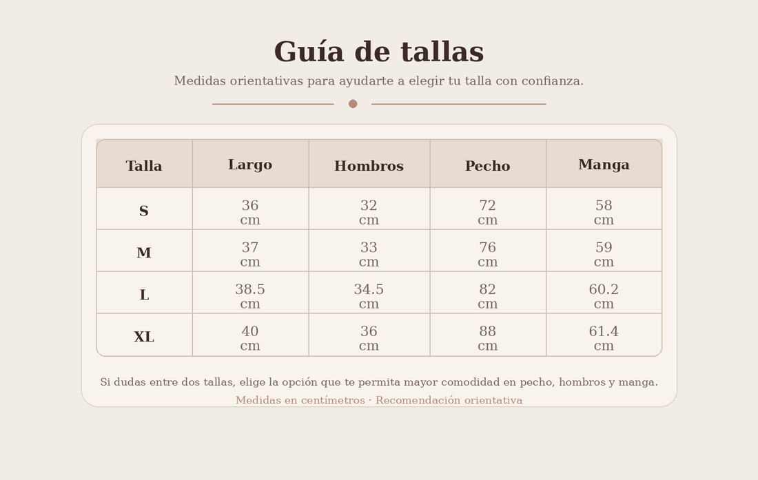 Guía de tallas - Jersey