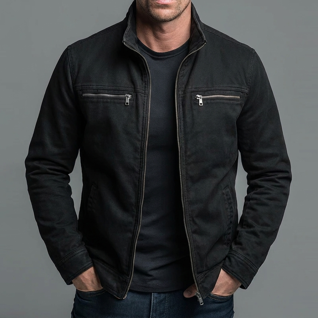 Cazel - Chaqueta vintage de algodón con cremallera