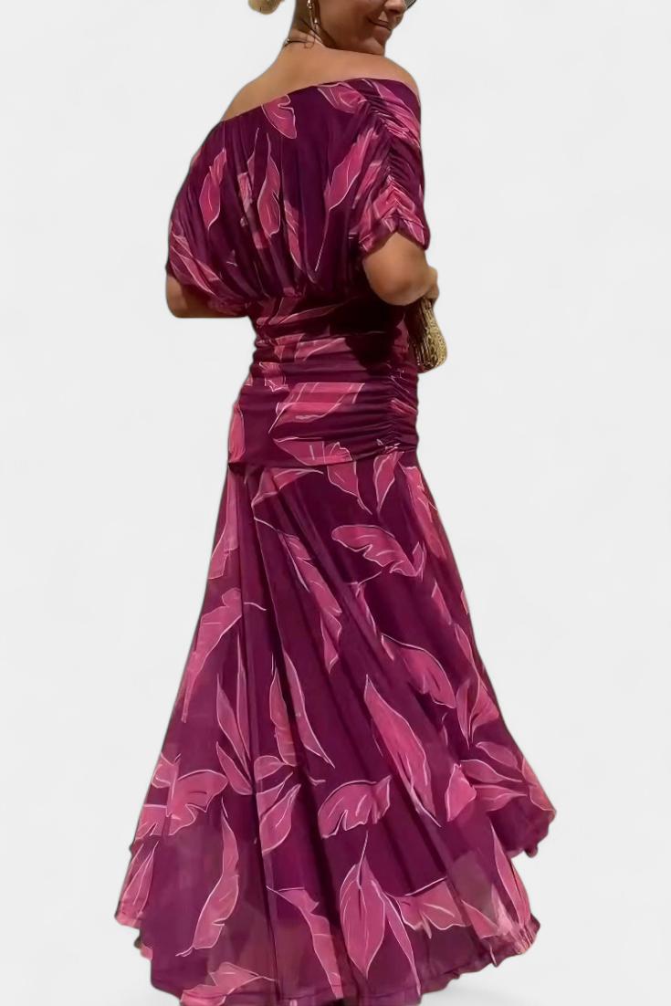 Magda - Vestido largo floral con escote en V