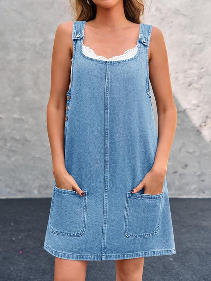 Lisa - Vestido casual con tirantes de denim