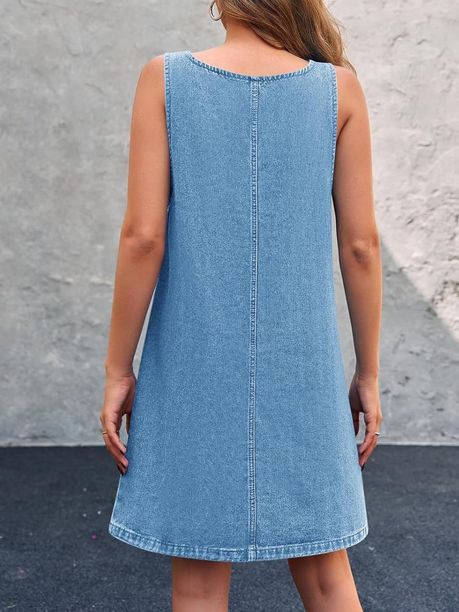 Lisa - Vestido casual con tirantes de denim