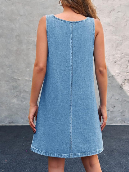 Lisa - Vestido casual con tirantes de denim